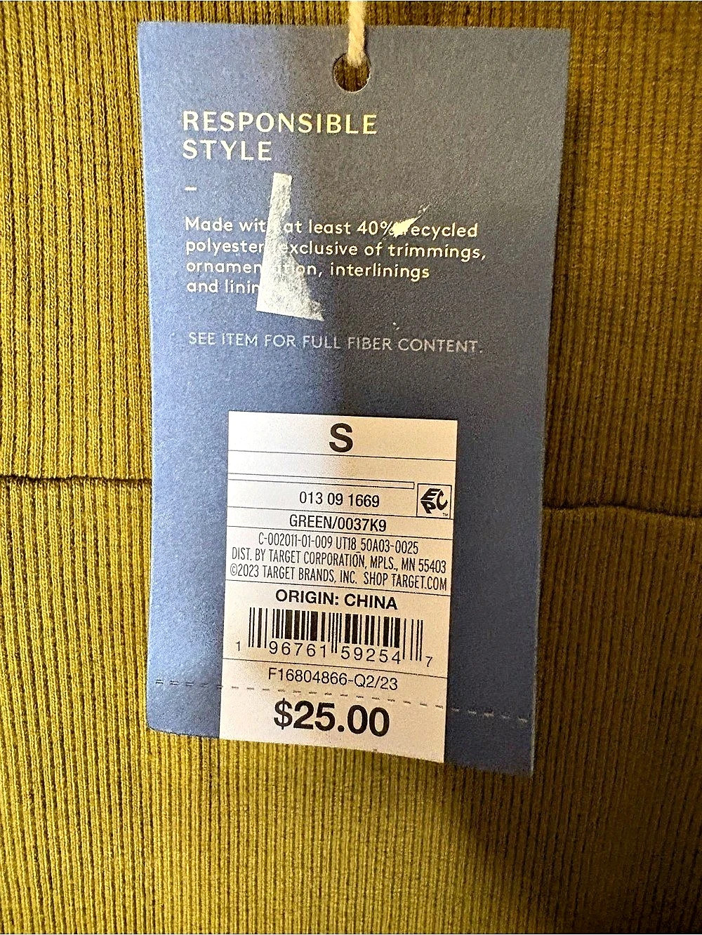Universal Thread Ribbed Olive Knit Dress - Picture 4 of 6